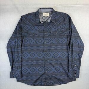 Cody James Pearl Snap Western  Shirt Mens XL Blue Aztec Geometric Button Up